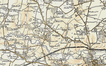 Old map of West Bergholt in 1898-1899