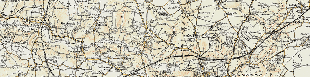 Old map of West Bergholt in 1898-1899