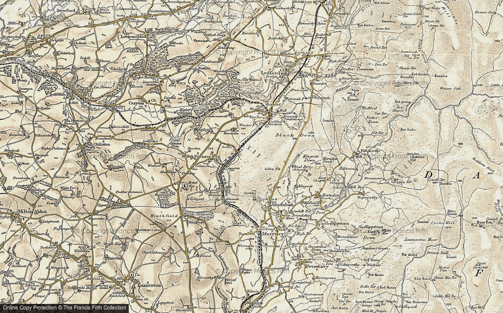 Old Map of Historic Map covering Burn Cottage in 1899-1900