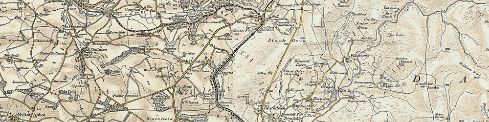 Old map of Wheal Betsy in 1899-1900