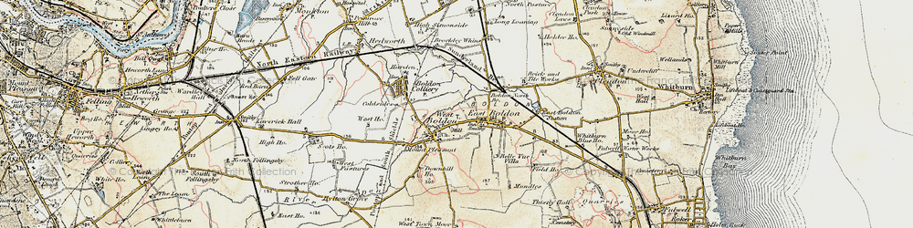 Old map of West Boldon in 1901-1904