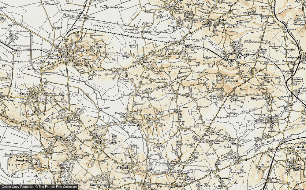 Old Map of West Bradley, 1899 in 1899