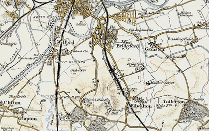 Old map of West Bridgford in 1902-1903