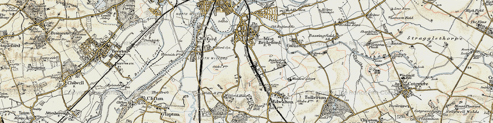 Old map of West Bridgford in 1902-1903
