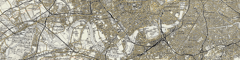 Old map of West Brompton in 1897-1909