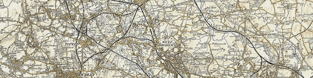 Old map of West Bromwich in 1902