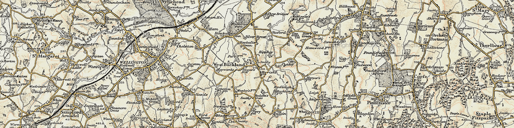 Old map of West Buckland in 1898-1900