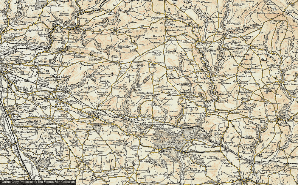 Old Map of Historic Map covering Accott in 1900