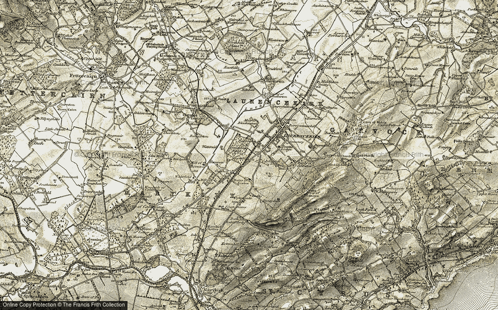 Old Map of Historic Map covering Bent in 1908