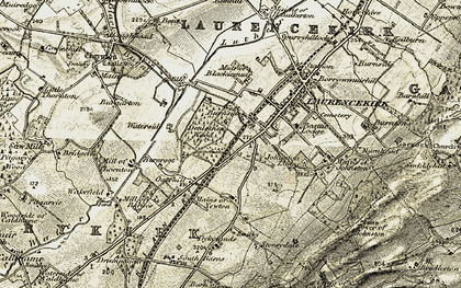 Old map of Bent in 1908