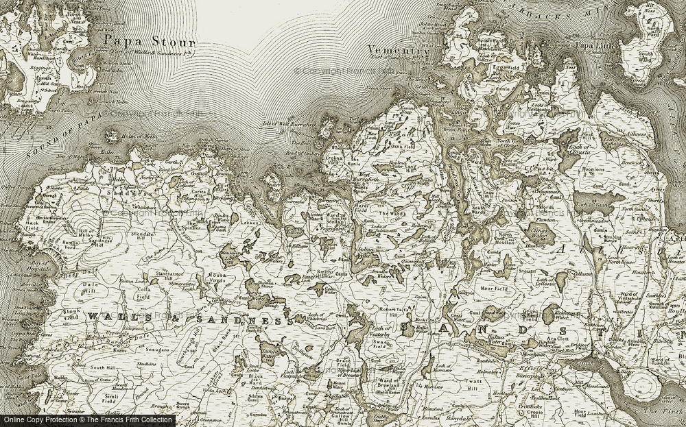 Old Map of West Burrafirth, 1911-1912 in 1911-1912