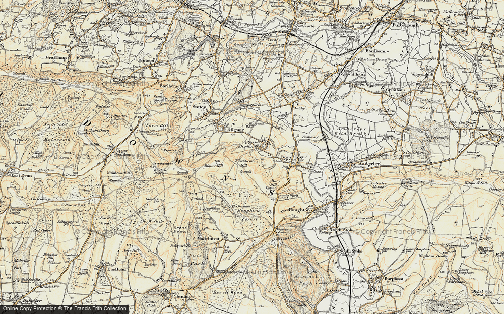 Old Map of Historic Map covering Westburton Hill in 1897-1899