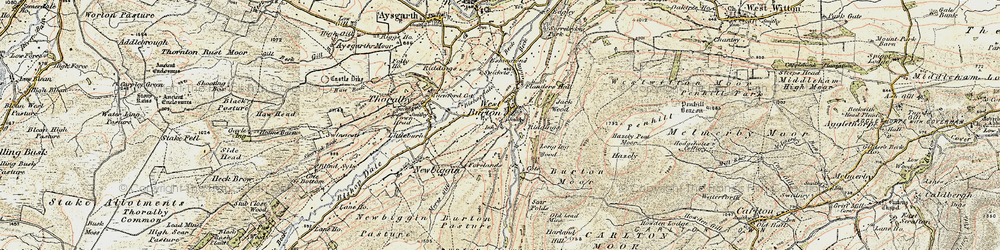 Old map of West Burton in 1903-1904