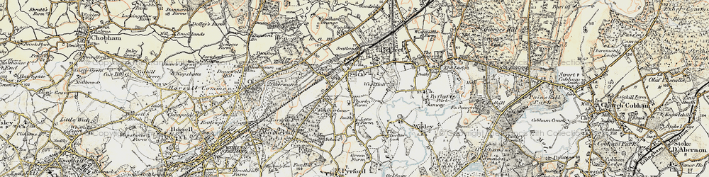 Old map of West Byfleet in 1897-1909