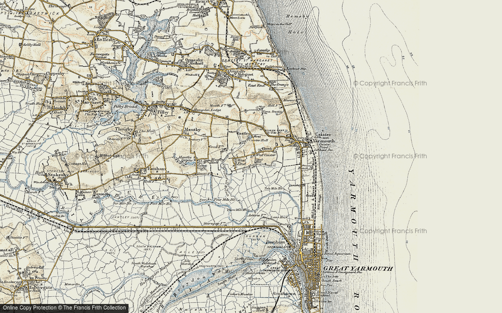 Old Map of West Caister, 1901-1902 in 1901-1902