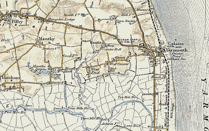 Old map of West Caister in 1901-1902