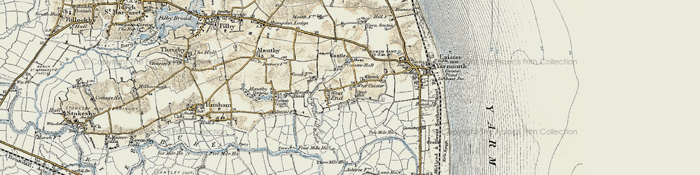 Old map of West Caister in 1901-1902