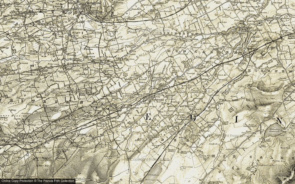 Old Map of Historic Map covering Briestonhill Ho in 1904-1905
