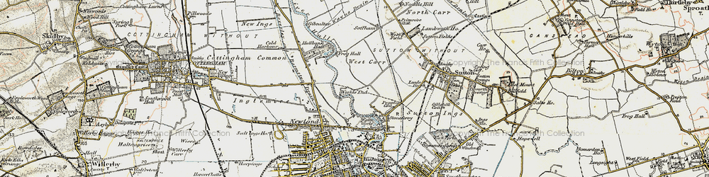 Old map of West Carr in 1903-1908