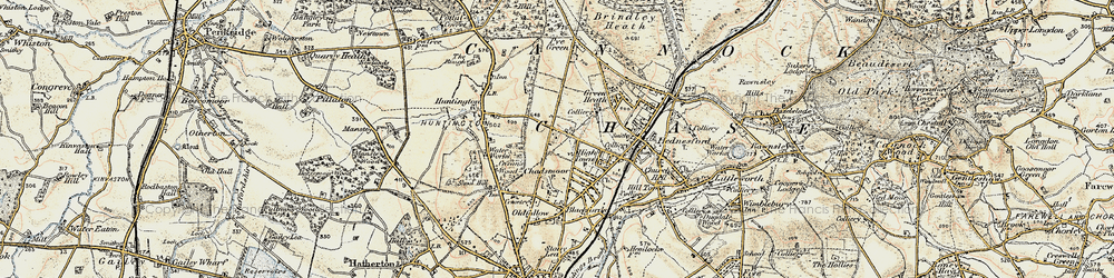 Old map of West Chadsmoor in 1902