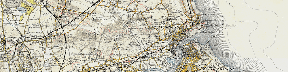 Old map of West Chirton in 1901-1903