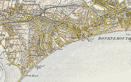 Old map of Alum Chine in 1899-1909