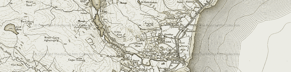 Old map of West Clyne in 1910-1912