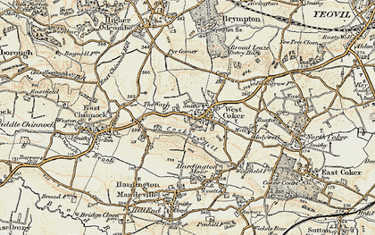 Old map of West Coker in 1899
