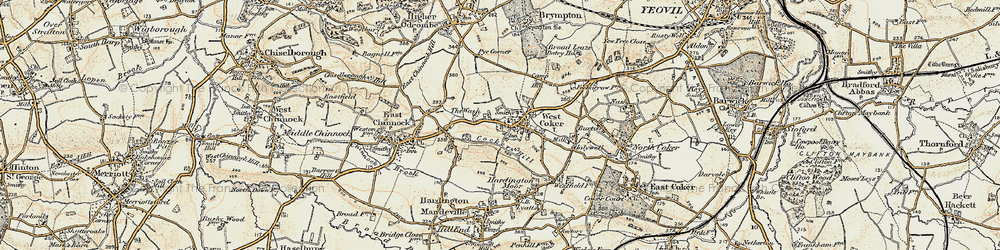 Old map of West Coker in 1899