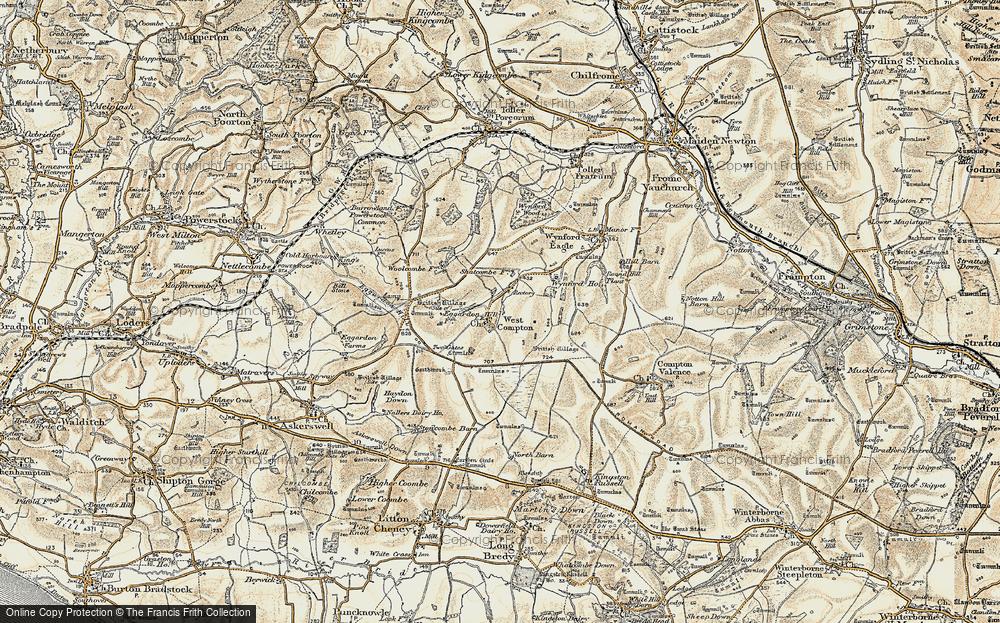 Old Map of West Compton, 1899 in 1899