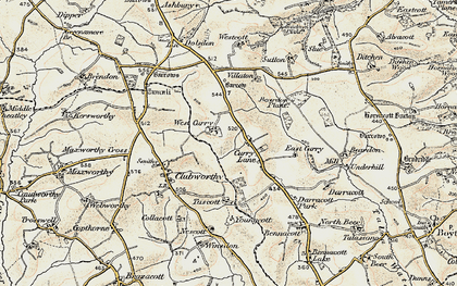 Old map of West Curry in 1900