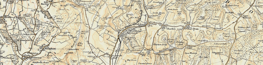 Old map of West Dean in 1897-1899