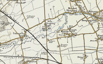 Old map of West Deeping in 1901-1902