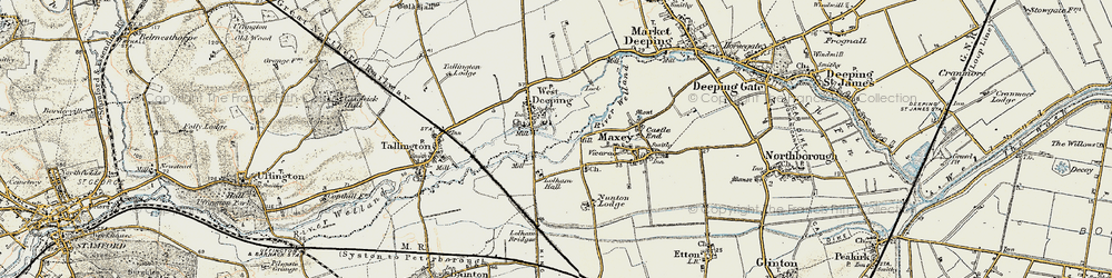 Old map of West Deeping in 1901-1902