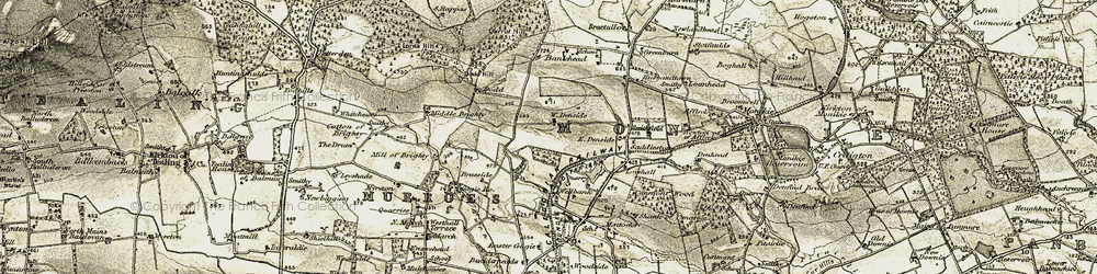 Old map of West Denside in 1907-1908