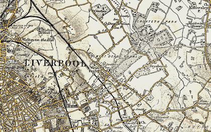 Old map of West Derby in 1902-1903