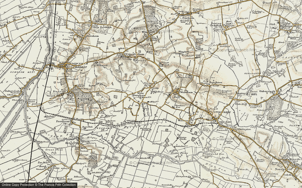 Old Map of West Dereham, 1901-1902 in 1901-1902