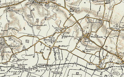 Old map of West Dereham in 1901-1902