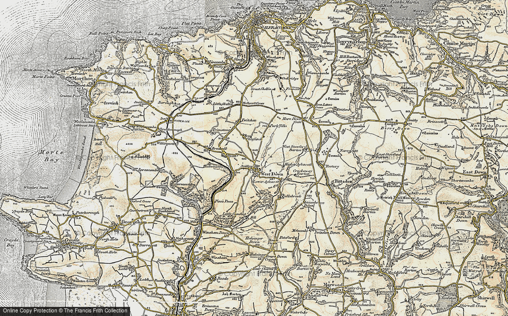 Old Map of West Down, 1900 in 1900