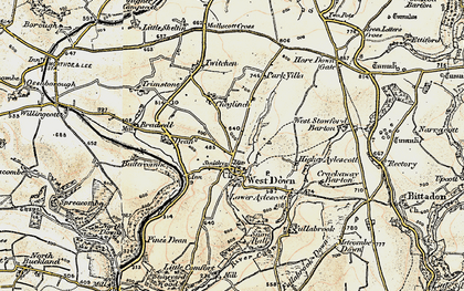 Old map of West Down in 1900