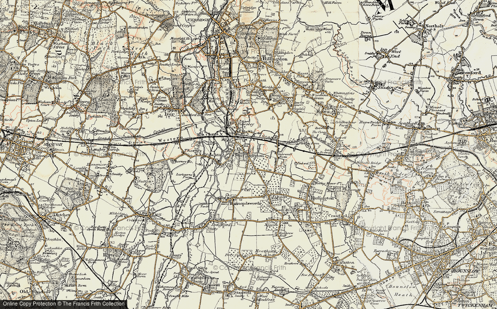 Old Map of West Drayton, 1897-1909 in 1897-1909