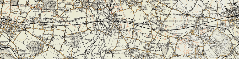 Old map of West Drayton in 1897-1909