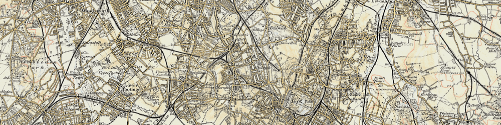 Old map of West Dulwich in 1897-1902