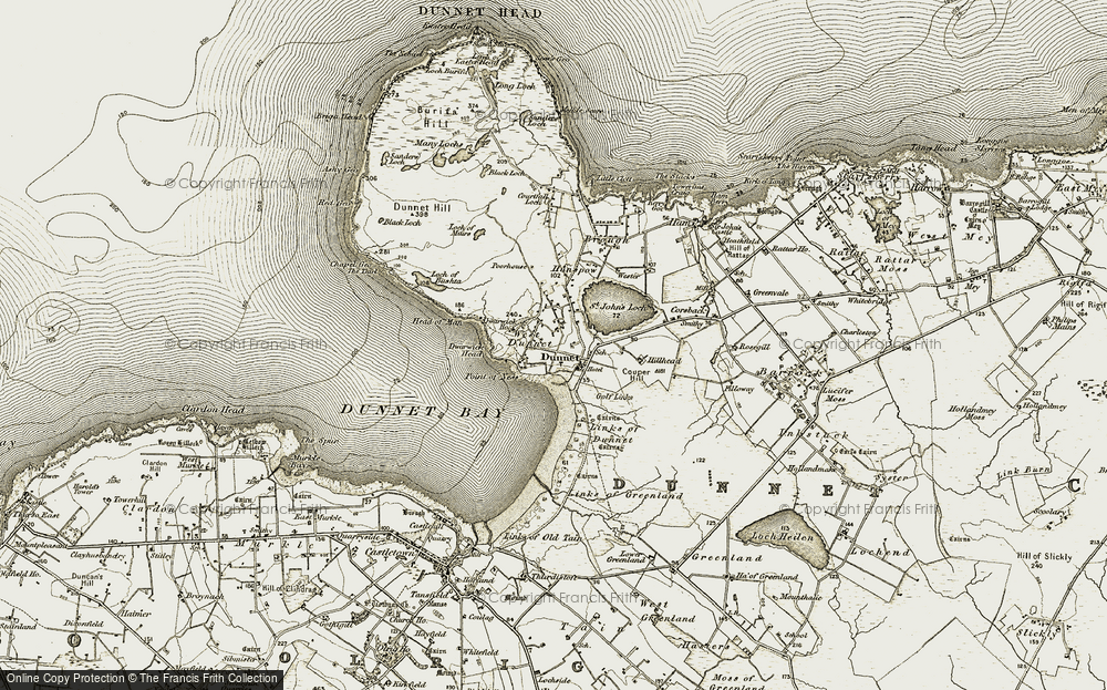 Old Map of West Dunnet, 1912 in 1912