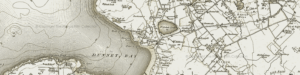 Old map of Dunnet Bay in 1912