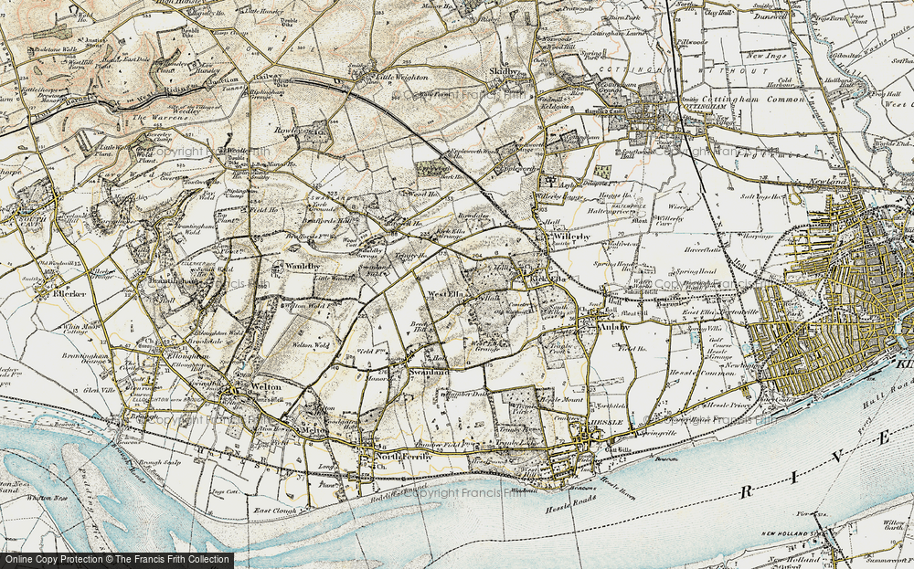 Old Map of Historic Map covering Westwinds in 1903-1908