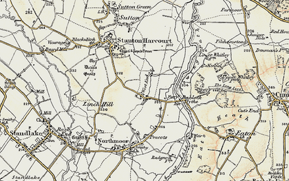 Old map of Bablock Hythe in 1897-1899