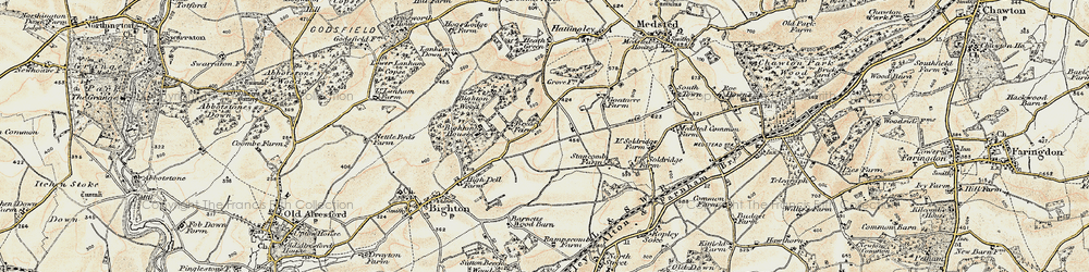 Old map of Bighton Ho in 1897-1900