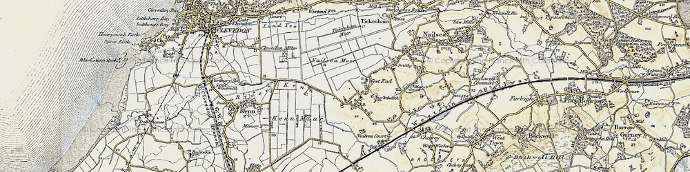 Old map of Tickenham Moor in 1899