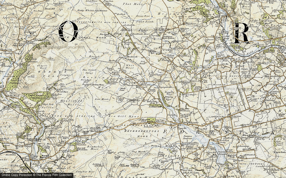 Old Map of Historic Map covering Brandrith Crags in 1903-1904